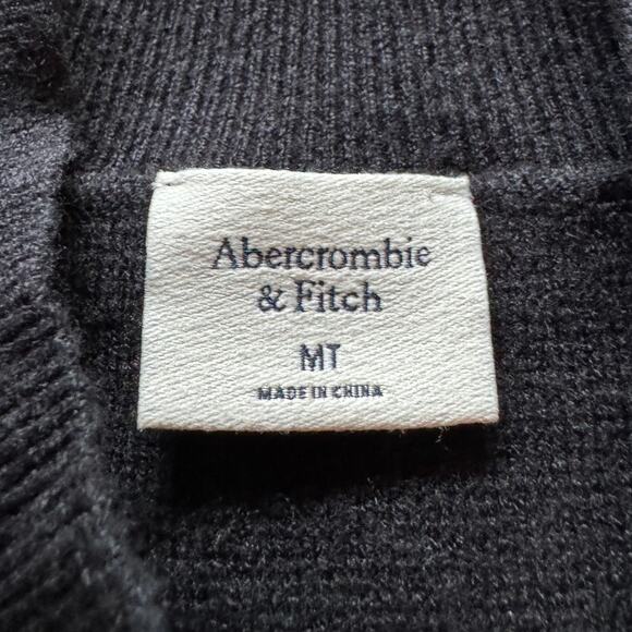 Abercrombie & Fitch Short Sleeve Sweater Dress Black Knee Length Minimalist - Picture 2 of 7